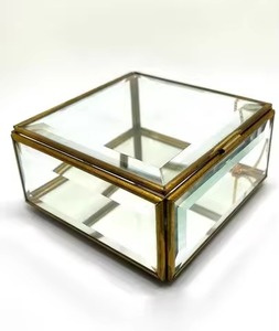 Rustic Metal & Glass Jewelry Box Decorative Keepsake Organizer for Rings Earrings Necklace Bracelet Home Dresser Decor - Product Image 5