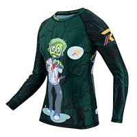 Setelan Rash Guard MMA Slim-Fit Anti-Susut Berkualitas Tinggi Buatan Khusus untuk Pria, BJJ Fitness Grappling 2-Piece Set Dewasa