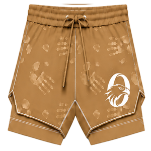 Conjunto de Natación Color Camel, Blanco y Marrón, Camiseta sin Mangas con Espalda Cruzada y Pantalones Cortos a Juego, Ligero, de Secado Rápido, para Entrenamiento y Alto Rendimiento - Product Image 6
