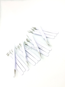 Pince à épiler d'extension de cils blanc à pointe argentée RMI pince à épiler à pointe en fibre de volume en acier durable - Product Image 2