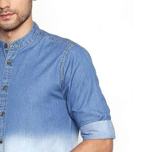 Classic <b>Men</b> Denim Shirt Long Sleeve Durable Stitching Casual Style Regular Fit Soft Cotton Fabric Reliable Supplier Soft Shirts - Product Image 4