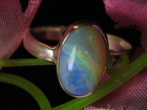 Anillo de Boda Australiano con Ópalo Multicolor Certificado, Plata, Piedra de Nacimiento de Octubre, Ópalo Sólido, Talla 5.5 de EE. UU., Clásico Hecho a Mano con Engaste de Púas - Product Image 4