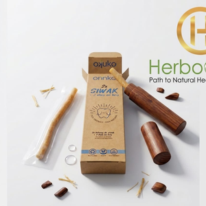 Bâtonnets de soin buccal biologiques premium Miswak, lot de deux bâtonnets de nettoyage dentaire à base de plantes avec support en bois pour usage quotidien - Product Image 6