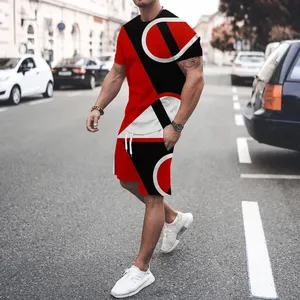 <b>Men</b> Casual <b>Short</b>-sleeved <b>T</b>-<b>shirt</b> <b>shorts</b> <b>set</b> Quick Dry Summer Sports Two-piece Custom Loose Sportswear Solid Color Two Piece <b>Set</b> - Product Image 3