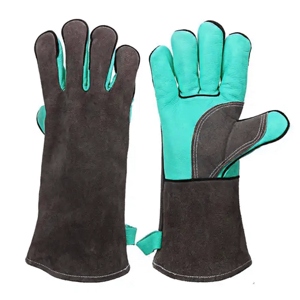 <b>Fire</b> Retardant Reinforced Cowhide Split Leather Welding Gloves CE Certified Anti-Static Abrasion Resistant Heavy Safety Gloves - Product Image 3