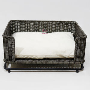 Cestas de jacinto de agua hechas a mano de alta calidad Casas de mascotas, Villa de muebles naturales con cojín suave para mascotas - Product Image 4