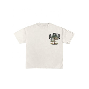 Custom Brandname Men's <b>White</b> O-Neck Short Sleeve T-Shirt Custom Graphic Print Oversized 100% Cotton Jersey Fabric Knitted Tees - Product Image 2