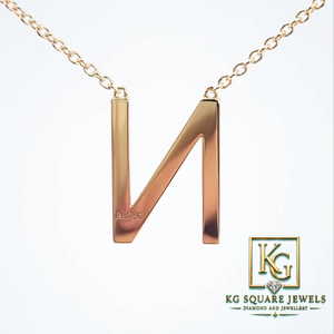 Collar con Colgante de Letra N de Moissanita Rosa, Chapado en Oro de 14K y Plata de Ley 925, de KG Square Jewels, para Unisex - Product Image 3