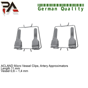 คลิปหนีบหลอดเลือดขนาดเล็กแบบใช้ซ้ำได้เกรดผ่าตัด Acland Micro Vascular Clamp 11 มม. สำหรับหลอดเลือดขนาด 0.6-1.4 มม. ได้รับมาตรฐาน CE ISO ทนความร้อนสูง - Product Image 4