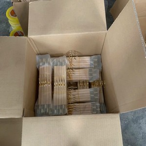 Wholesale <b>Cheap</b> Price <b>Single</b> Wooden Clothing Organizer Hanger Iron Clips Durable Non-Slip Flat Design Hook Bathroom <b>Wardrobe</b> - Product Image 4