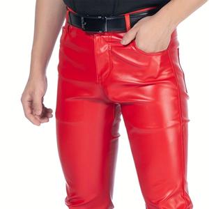 New Arrival Custom Made Unique Design <b>Men</b> <b>Leather</b> <b>Pants</b> Custom Print Embroidery Style <b>Men</b> <b>Leather</b> <b>Pants</b> For Sale - Product Image 3