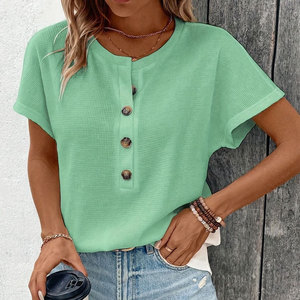 Europe and America <b>Large</b> Solid Color Short Sleeve Bamboo Fiber Breathable Women Summer New Loose Crew Neck Casual T-Shirt - Product Image 5