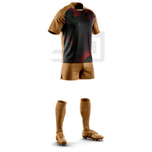 Shorts de rugby imprimés pour équipes, légers, coupe-vent, écologiques, en tissu à col en V, pour entraînements et tournois - Product Image 1
