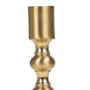 Support de bougie conique en métal doré nordique, support de bâtonnets en aluminium de luxe, design côtelé moderne, centre de table de mariage, décoration artisanale pour la maison - Product Image 4