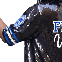 Robe en jersey à paillettes Zeta Phi Beta, broderie en chenille, vêtements de sororité grecque, mode féminine haut de gamme