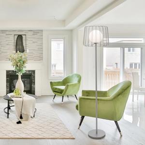 Lampe de sol LED à économie d'énergie avec cadre métallique fin pour bureau et appartement - Product Image 6