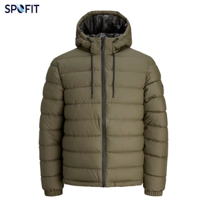 Nouvelle Veste d'Hiver Décontractée à Capuche Style Personnalisé 2026, Rembourrée, Unie, en Polyester, Coupe-Vent, avec Fermeture Éclair - Product Image 1