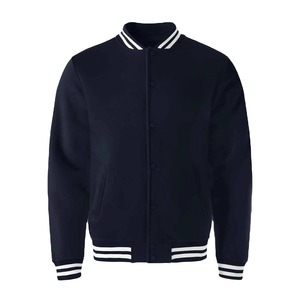 Men's <b>Black</b> <b>Fleece</b> Jacket Stand Collar Zipper Front Casual Style Solid Color Breathable Regular Fit Autumn Wear - Product Image 4