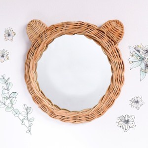 <b>Small</b> Bunny Rattan <b>Mirror</b> for Baby Room Children Bedroom Decor Animal Shaped Cane <b>Mirrors</b> Wholesale - Product Image 6