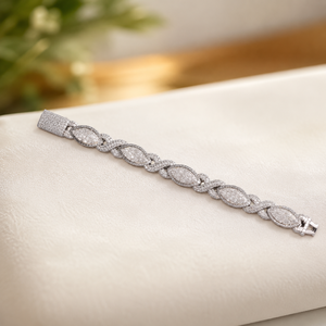 925 Sterling <b>Silver</b> VVS1 Moissanite Round Brilliant Cut GRA Certified Charm <b>Bracelets</b> Men's Design - Product Image 4