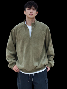 Sweat-shirt unisexe à col montant zippé, coupe classique, épais, style streetwear décontracté, pour l'hiver, avec broderie et impression numérique - Product Image 2