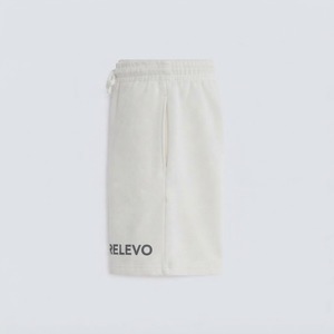 Shorts Bermuda Blancs Grande Taille pour Hommes, Couleur Unie, Taille Élastique, Style Décontracté, Logo Imprimé Côté Droit - Product Image 3