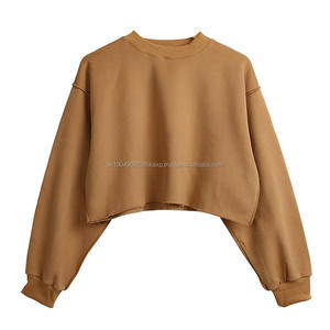 Sudaderas de otoño para mujer, suéter de manga larga, Jersey cálido, Tops, Tops cortos informales para mujer, sudadera recortada para mujer - Product Image 3
