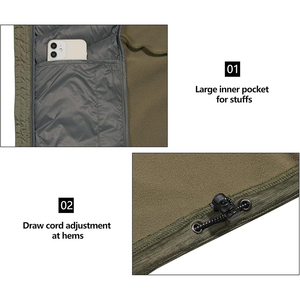 Veste de chasse hybride pour hommes, isolée, matelassée, camouflage, à capuche, tactique, pour l'extérieur, vente en gros, logo personnalisé, fournisseur d'équipement de chasse OEM - Product Image 4