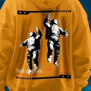 Sudadera con capucha de algodón 100% con cremallera, estilo urbano, corte regular, forro polar, con bordado y estampado desgastado en la manga, ideal para primavera. - Product Image 3