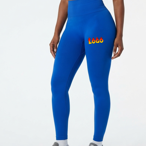Leggings de sport OEM pour femme, taille basse, extensibles, sans couture, pour yoga, entraînement, gym, musculation, jogging, fitness, colorés - Product Image 1