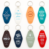 Porte-clés ISO9001 & BSCI en plastique acrylique promotionnel d'hôtel en plastique personnalisé imprimé rétro Vintage chambre d'hôtel