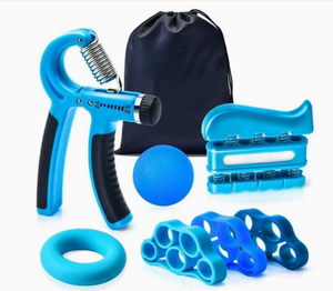 Entrenador de Fuerza de Agarre Ajustable con Mango de Plástico Azul y Contador Digital para Ejercicios de Fitness - Product Image 1