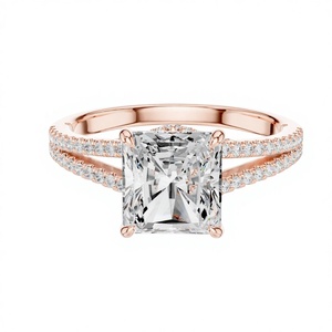 Anillo de Diamantes de Lujo Chapado en Oro de 14K para Mujer |   Elegante Joyería de Compromiso y Boda para Ella - Product Image 2