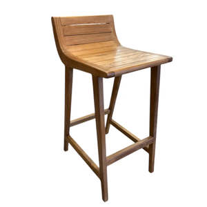 Tabouret de bar moderne en teck massif, style mid-century, pour îlot de cuisine - Product Image 6