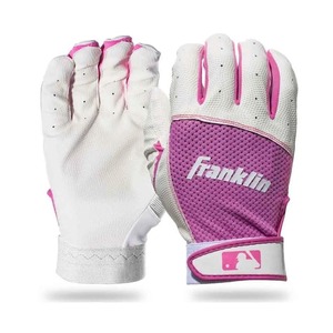 Franklin Baseball Batting Gloves Black Red Leather Ambidextrous <b>Hook</b> And Loop Closure Training Gloves Unisex Adult - Product Image 2
