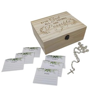 Boîte à perles de prière artisanale en bois d'acacia avec fenêtre en verre |   Vente en gros - Product Image 5