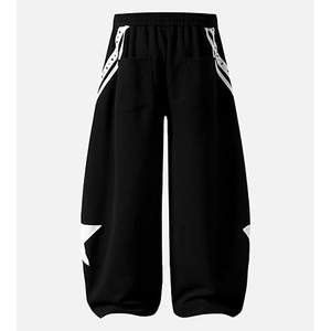 <b>Baggy</b> <b>Trousers</b> <b>Men</b> Women Loose Fit Lightweight Casual Breathable Eco-Friendly 100% Cotton Streetwear Sweatpants Wide Leg Joggers - Product Image 2