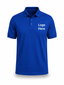 Camiseta de Manga Corta Azul Rey para Hombre, Tejido de Poliéster/Algodón, Transpirable, Estilo Casual, Logotipo Personalizado Bordado en la Parte Delantera - Product Image 2