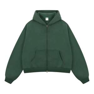 เสื้อฮู้ดซิปแบบมีซับในผ้าฝ้ายฟลีซ 370GSM พร้อมซิปคู่ สกรีนโลโก้ตามสั่ง เสื้อกันหนาวสำหรับฤดูใบไม้ร่วงและฤดูหนาว - Product Image 5