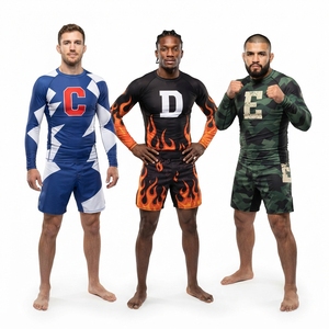 Conjunto de Ropa de Lucha MMA con Estampado de Tigre para Hombre, Camiseta Deportiva y Pantalones Cortos Ajustados que Absorben la Humedad, Ropa para Artes Marciales Mixtas - Product Image 5