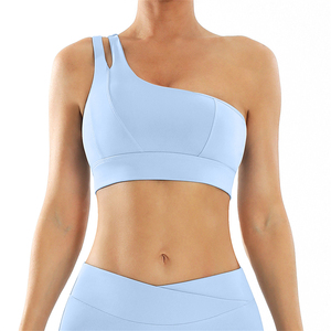 Top Deportivo Asimétrico Azul Marino para Mujer, Sin Varillas, Sin Costuras, para Yoga - Product Image 5