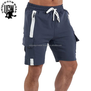 กางเกงขาสั้นออกกำลังกายผู้ชายผ้าเฟรนช์เทอร์รี่เนื้อละเอียดคุณภาพสูงขายส่ง เป็นมิตรกับสิ่งแวดล้อม แห้งเร็ว สไตล์สปอร์ต ตกแต่งด้วยโลโก้ - Product Image 5