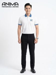 Camisa Polo Blanca de Uniforme Universitario Premium de Lujo para Hombre, Algodón con Logotipo Bordado - Product Image 2