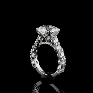 Wholesale 4ct Round Brilliant Cut Moissanite <b>Ring</b> with IGI Certified 18K White <b>Gold</b> VVS1 Engagement Wedding <b>Ring</b> for Women - Product Image 2