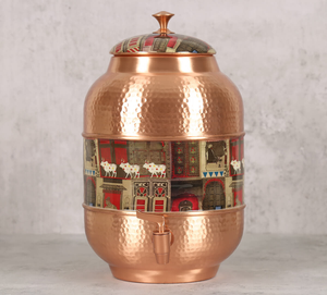 Large Capacity Copper Drinking Water Vessel Decorative Storage Dispenser with Premium Metal Spout for Cafe Resort Restaurant Use - Product Image 1