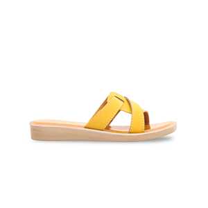 Pantoufles de sport décontractées pour filles en jaune KD5362 - Product Image 3