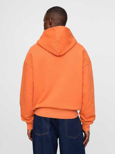 Sudadera con Capucha Unisex Naranja, 100% Algodón Felpa, Corte Regular Informal, Estampado de Letras, Ropa de Invierno - Product Image 2
