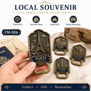 Décapsuleur magnétique en métal pour réfrigérateur, points de repère de la ville : <span class=keywords><strong>Paris</strong></span>, Rome, Londres, Dubaï - Vente en gros - Product Image 3