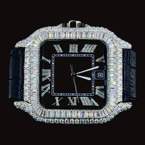 Nouvelle montre-bracelet à quartz de luxe 2026 pour homme et femme, or blanc, diamant Moissanite, design original personnalisé Hip Hop Antique - Product Image 1