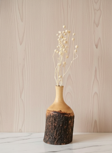 Jarrón de Madera Rústico Hecho a Mano, Recipiente Decorativo para Flores de Mesa, Acabado Natural, Centro de Mesa para Hogar y Bodas, Decoración con Acabado Natural - Product Image 4